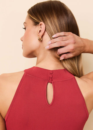 Solid & Striped Isola Dress in Rooftop Red and Sandbar