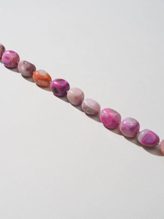 OSSA x CHAYSE Large Cut Gemstone Wristlet in Fuschia Agate