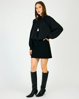 Cici Mockneck Long Sleeve Dress in Black