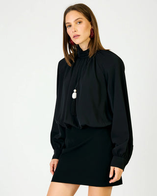 Cici Mockneck Long Sleeve Dress in Black