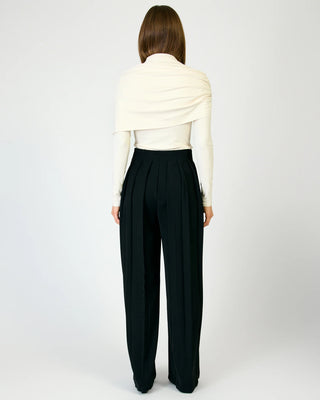 Cici Pleated Trouser Pants in Black