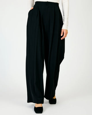 Cici Pleated Trouser Pants in Black