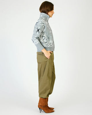 Rio Bandana Print Sweater in Grey