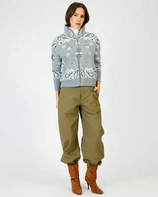 Rio Bandana Print Sweater in Grey