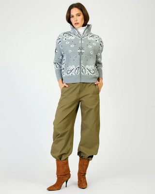 Rio Bandana Print Sweater in Grey