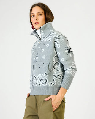 Rio Bandana Print Sweater in Grey