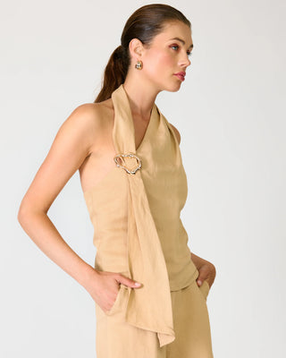 Line + Dot Lelio Top in Tan