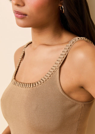 Solid & Striped Lyra Knit Tank in Camel