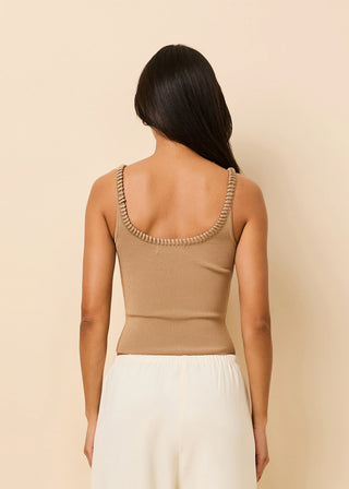 Solid & Striped Lyra Knit Tank in Camel