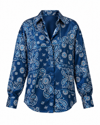 Tora Button-Up Shirt in Navy Bandana