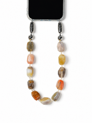 OSSA x CHAYSE Large Cut Gemstone Wristlet in Mixed Agate