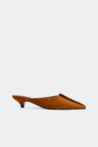 Simon Miller Arrow Suede Mule in Sepia Brown