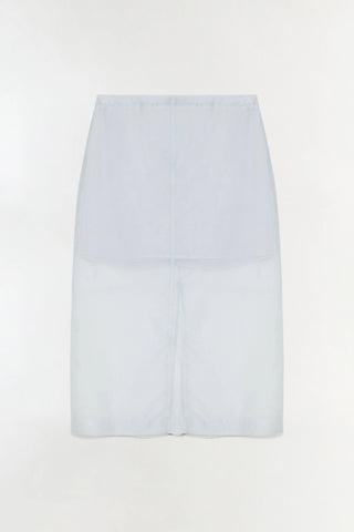 SIMKHAI Dana Organza Midi Skirt in Periwinkle Blue