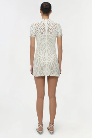 SIMKHAI Desiree Macrame Mini Dress in White