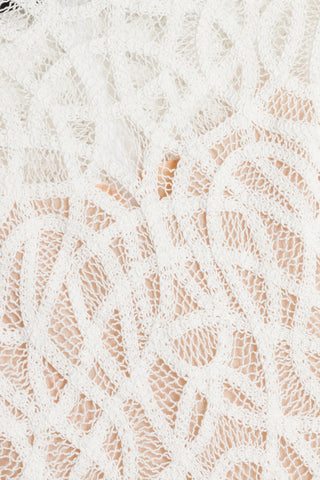 SIMKHAI Desiree Macrame Mini Dress in White