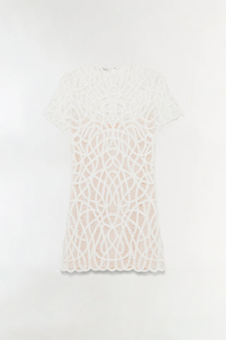 SIMKHAI Desiree Macrame Mini Dress in White