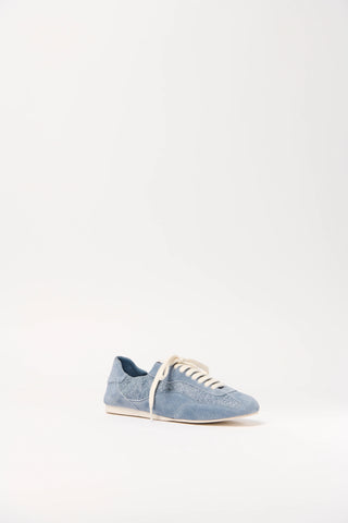 SIMKHAI Georgie Denim Leather Combo Sneaker