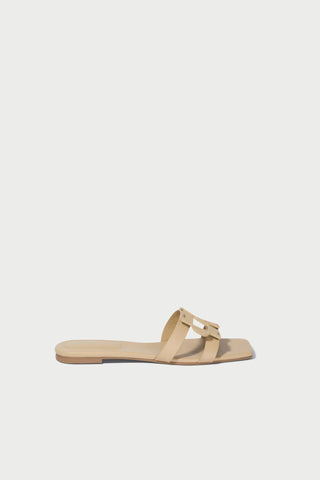 SIMKHAI Monogram Flat Slide in Camel