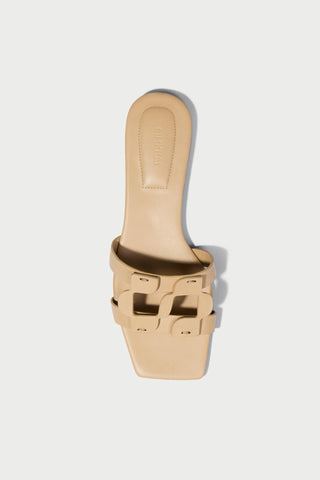 SIMKHAI Monogram Flat Slide in Camel