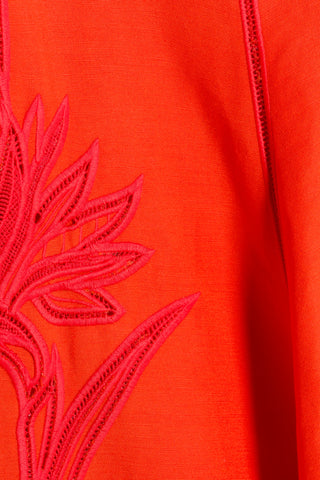 SIMKHAI Raquel Embroidered Mini Dress in Lobster