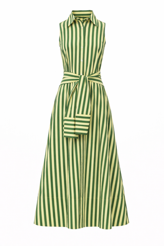 SIMON MILLER Inna Sleeveless Poplin Dress in Gummy Green