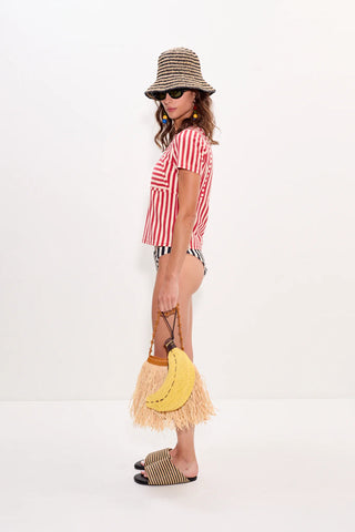 SIMON MILLER Kini Striped Tee in Venetian Red