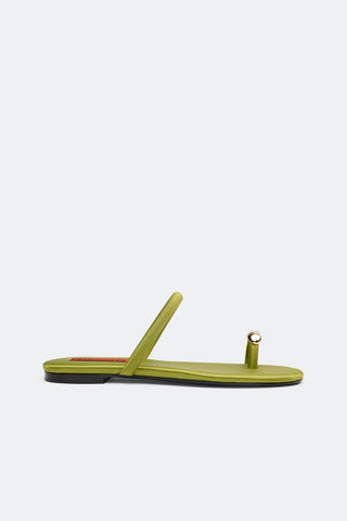Green sandal on a white background
