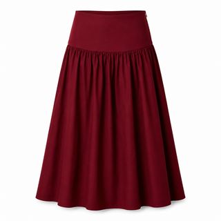 Solid & Striped Magnolia Drop-Waist Midi Skirt in Sangria