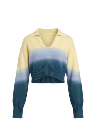 Solid & Striped Lola Pullover Ombre Danish Butter and Deep Canal