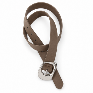 Vegan Suede Rounded Buckle Belts