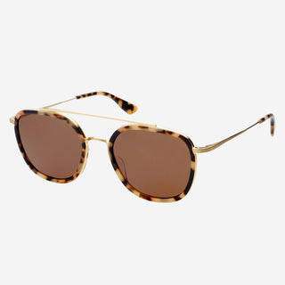 Weston Acetate Round Unisex Sunglasses in Tortoise Brown