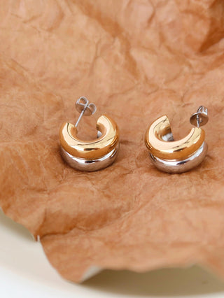 Adrienne Non - Tarnish Double C - Hoop EarringsAccessoriesChayse Clothing