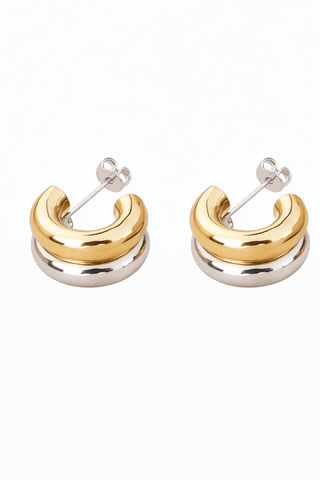 Adrienne Non - Tarnish Double C - Hoop EarringsAccessoriesChayse Clothing