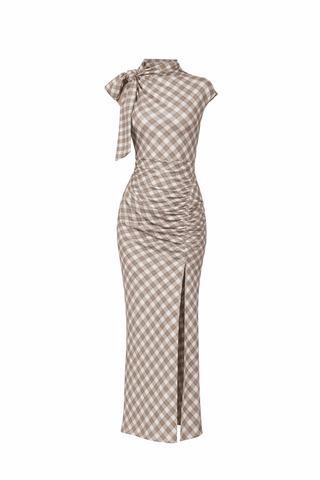 Alice Plaid Tie Shoulder Maxi DressDressChayse Clothing