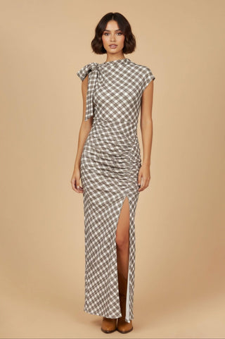 Alice Plaid Tie Shoulder Maxi DressDressChayse Clothing