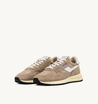 Autry Reelwind Low Sneakers in Pepper and White Nylon and SuedeShoesAUTRY