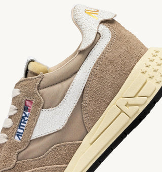 Autry Reelwind Low Sneakers in Pepper and White Nylon and SuedeShoesAUTRY