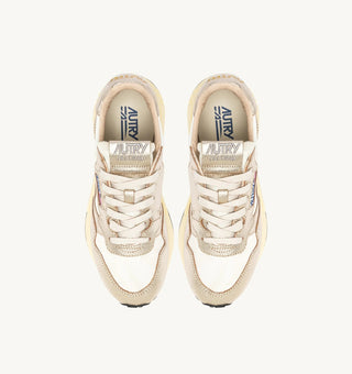 Autry Reelwind Sneakers in Gold Tone Nylon and Metalized LeatherShoesAUTRY