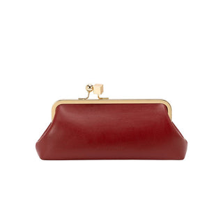 Chrissy Vegan Leather Crossbody Clutch in Red