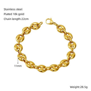 Puffy Mariner Link Bracelet in Gold