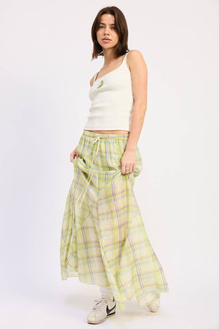 Beaded Lime Square Neck Ribbed Tank Top in CreamTopEmory Park