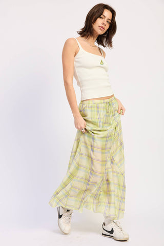 Beaded Lime Square Neck Ribbed Tank Top in CreamTopEmory Park