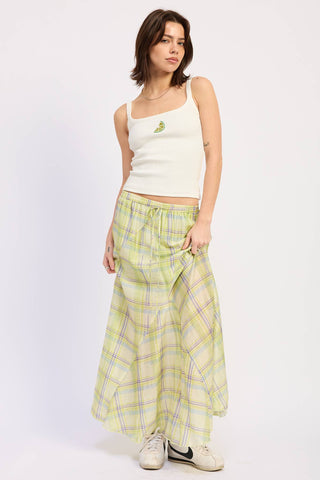 Beaded Lime Square Neck Ribbed Tank Top in CreamTopEmory Park