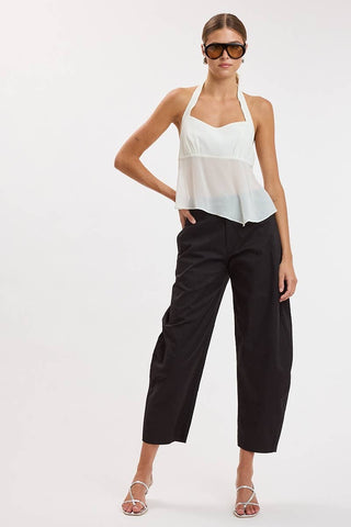 Black Mid-Rise Barrel Leg PantsBottomsChayse Clothing