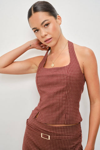 Felice Halter Glencheck Top