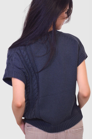 Cable Sweater Vest in Deep NavyClothingChayse Clothing