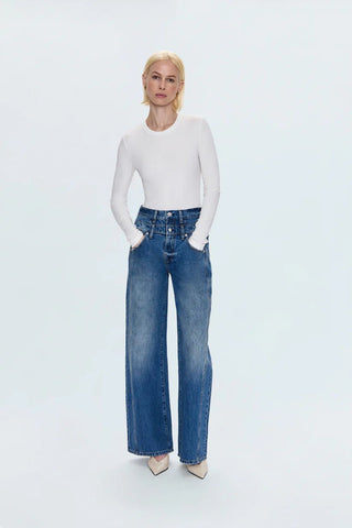Caleb High Rise Relaxed Stacked Waist Jean in EchoClothingPISTOLA