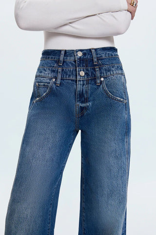 Caleb High Rise Relaxed Stacked Waist Jean in EchoClothingPISTOLA