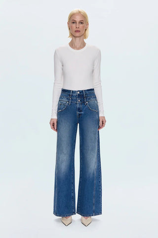 Caleb High Rise Relaxed Stacked Waist Jean in EchoClothingPISTOLA