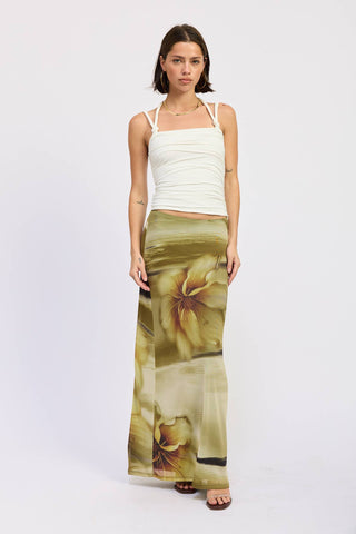 Sienna Ruched Rope-Tie Halter Top in Ivory